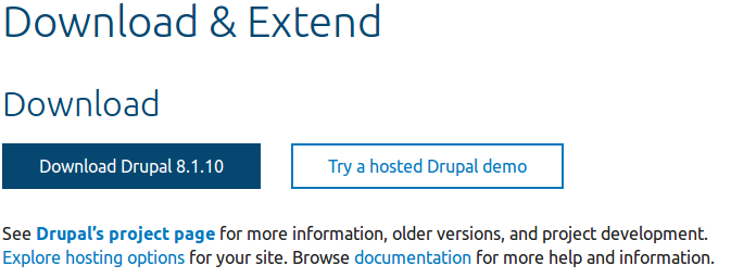Trang tải xuống trên Drupal.org
